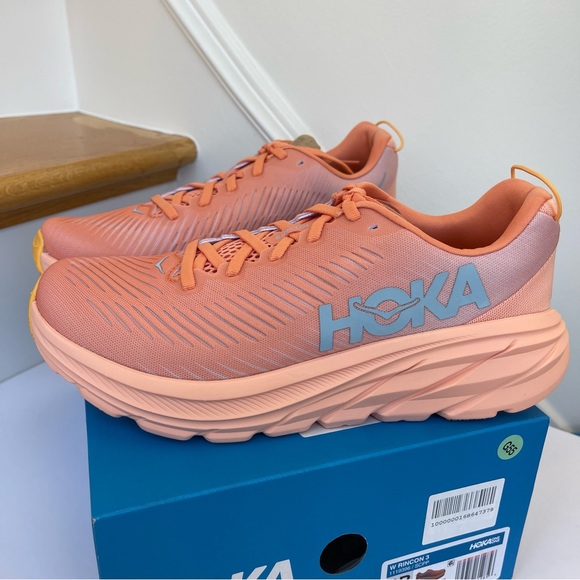 NWT Hoka Rincon 3 women’s running shoes , brand new in box , coral salmon orange - Picture 11 of 16